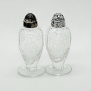 Vintage Heisey Orchid Salt and Pepper Shaker set in excellent condition